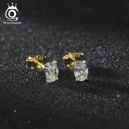 ORSA JEWELS Exquisite 925 Sterling Silver Zircon Earrings for Women Shiny 8A Premium Cubic Zirconia Earrings Party Jewelry LZE03