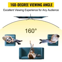 SucceBuy 100 Inch Tripod Projector Screen with Stand 16:9 4K HD Portable Projection Home Cinema for Indoor & Outdoor Projection