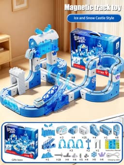 Magnetic Train Toy For Boys Track 1:64 Electric Rail DIY Magic Vehicle Model Toys Education 3 Years Children Gifts