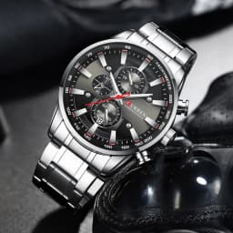 Men six-pin multifunctional quartz watch Waterproof round calendar wristwatch Sport Waterproof Wrist Chronograph Date Watches