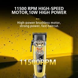 Kemei Professional Brushless Motor Hair Clippers 11500RPM Cordless Barber Electric Hair Trimmer DLC-Blade Hair Cutting Machine