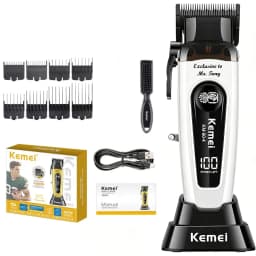 Kemei Professional Brushless Motor Hair Clippers 11500RPM Cordless Barber Electric Hair Trimmer DLC-Blade Hair Cutting Machine