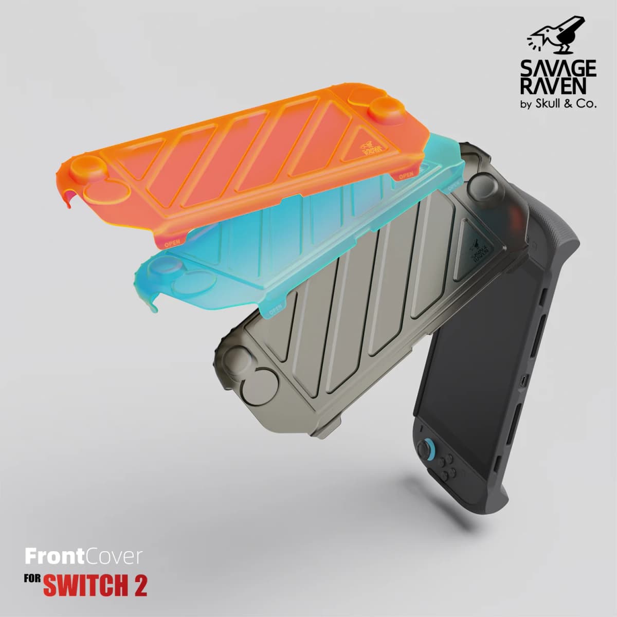 Savage Raven by Skull & Co. HardShell Front Cover Portable Protective Case for Nintendo Switch 2 StandGrip