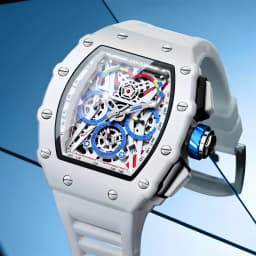Luxury Watch Men's ONOLA Fashion Casual Multifunctional Silicone Tape Waterproof Quartz Watch White