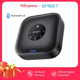 EMEET Speakerphone Wireless Conference Speaker 360° Voice Pickup Meeting Microphone With 4 Noise Cancelling Mics for Office/Home
