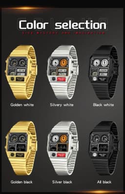 SANDA Top Fashion Men's Leisure Electronic Watch Multifunctional Thermometer Stopwatch Timing Men's Electronic Watch 3192