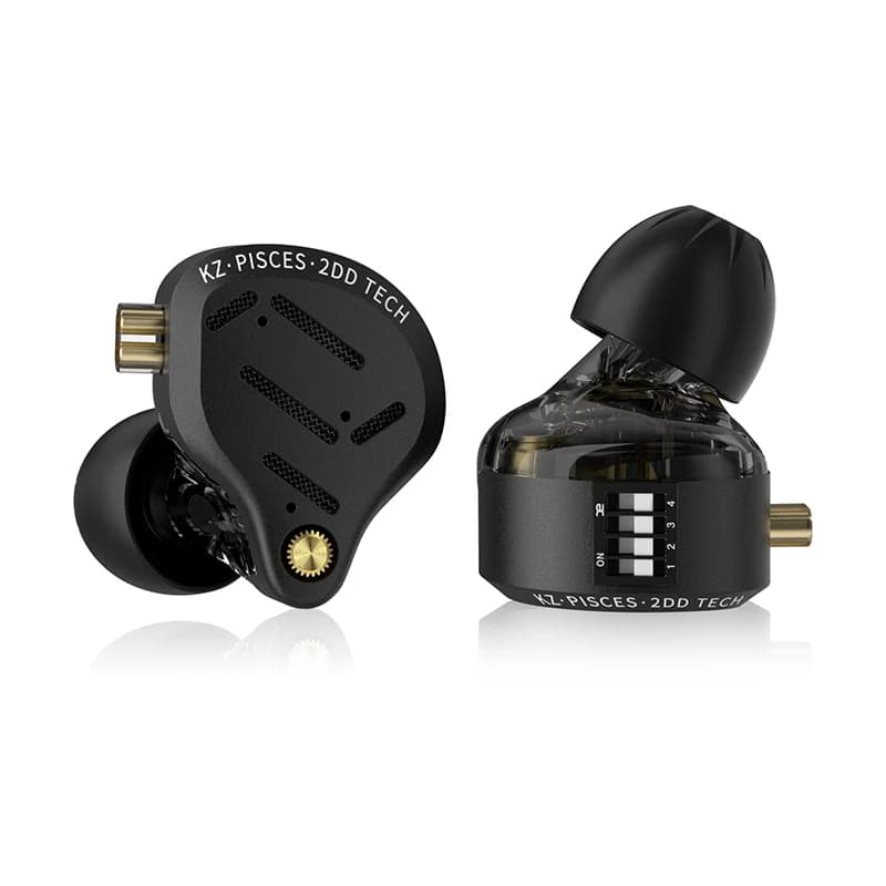 KZ Pisces Dual Dynamic Drive Unit Earphones With Sound Adjustment Switch Two Versions In Ear Earbuds