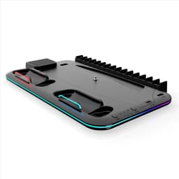 RGB Light and 3 Levels Turbo Cooling Station with Controller Charging Station for PS5/SLIM Digital/Disc with Headset Holder
