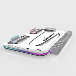 RGB Light and 3 Levels Turbo Cooling Station with Controller Charging Station for PS5/SLIM Digital/Disc with Headset Holder