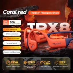 POLVCDG bone conduction swimming earphones IPX8 waterproof 32GB memory Bluetooth 5.4 silicone material 2025 new product x16