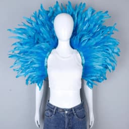 Luxury Feather Scarf Cosplay Designer Punk Halloween Carnival Masked Ball Party Accessory Elegant Apparel for Festive Occasions