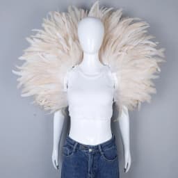 Luxury Feather Scarf Cosplay Designer Punk Halloween Carnival Masked Ball Party Accessory Elegant Apparel for Festive Occasions