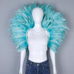 Luxury Feather Scarf Cosplay Designer Punk Halloween Carnival Masked Ball Party Accessory Elegant Apparel for Festive Occasions