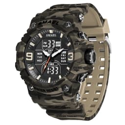 Military Watches Men Sport Watch Waterproof Alarm Clock Dual Time Wristwatches Digital 8049B Army Watches Military