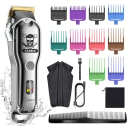 Scttomon 2pc Electric Hair Clipper Trimmer Set for Skin Fade Bald Head Shaving Hairline Sculpting Beard Trimming 2-Pc Head Style Kit