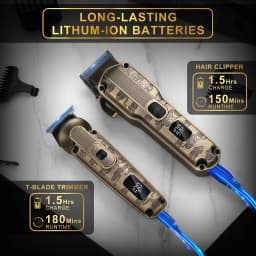 Scttomon 2pc Electric Hair Clipper Trimmer Set for Skin Fade Bald Head Shaving Hairline Sculpting Beard Trimming 2-Pc Head Style Kit