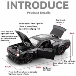 1:32 Hellcat Tomahawk Model Toy Supercars Alloy Diecast Sound Light Doors Opened Pull Back Simulation Sports Car Toys for Kids