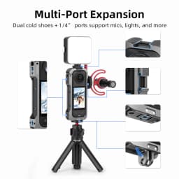 Flymile Metal Cage Protective Case for Insta360 X5 Accessories Aluminum Alloy Expansion Frame Adapter Mount with Lens Guard