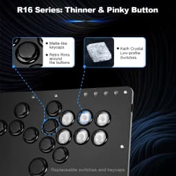 Haute42 R16 Button Rim Leverless Hitbox Controller Stickless Arcade Stick Controller For PC/ PS4/PS5/Steam Hitbox Fightstick