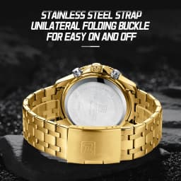 NAVIFORCE Fashion Brand Black Gold Men Watch Fashion Luxury Quartz Wrist Watches Sport Waterproof Stainless Steel Strap NF9234