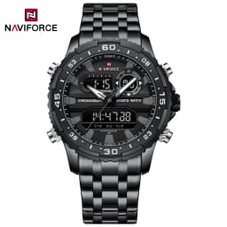 NAVIFORCE Fashion Brand Black Gold Men Watch Fashion Luxury Quartz Wrist Watches Sport Waterproof Stainless Steel Strap NF9234