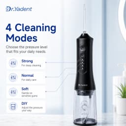 Dr.Yadent YD06 Oral Irrigator Flosser 300ML Large Capacity for Road Trips 4 Modes with DIY Pressure 7 Varies Nozzle Water Jets