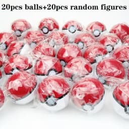 20/pcs Pokemon PokBalls Action & Toy Figures 7cm balls +20pcs figur Random Mini Pokemon Inside Toy Figures for kids gift 