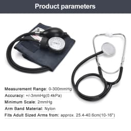 JUSTLANG Manual Blood Pressure Monitor BP Upper Arm Sphygmomanometer Aneroid Baumanometer Stethoscope with Zipper Bag for Adult