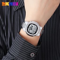 SKMEI 2004 Luxury Digital Watch for Men Sport Calendar Steel Waterproof Electronic Men Wristwatches Led Alarm Clock Reloj Hombre