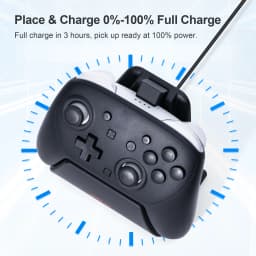 Gamepad Charger Dock Compatible for Switch 2 Pro Controller Controller Charging Dock Charging Stand W/ LED Indicator & Adapter