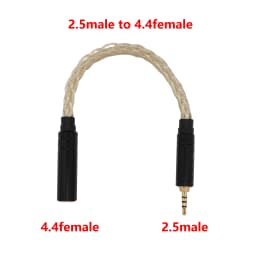 IvipQ Adapter Cable 2.5/3.5/4.4mm Male To 2.5/3.5/4.4mm Female Male to Male 8 Core Gold+Silver Balanced Audio Conversion Cable
