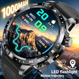 2026 New Military Grade GPS Smart Watch Dual-Band 1.7 AMOLED 10ATM Waterproof 1000mAh Large Battery Compass Altimeter Barometer