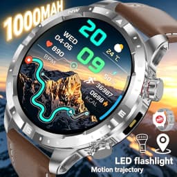 2026 New Military Grade GPS Smart Watch Dual-Band 1.7 AMOLED 10ATM Waterproof 1000mAh Large Battery Compass Altimeter Barometer
