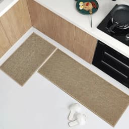 Washable Non-slip Kitchen Rug Faux Sisal Running Rug, Faux Woven Kitchen Mat Kitchen Runners With Back Made Of Natural Rubber