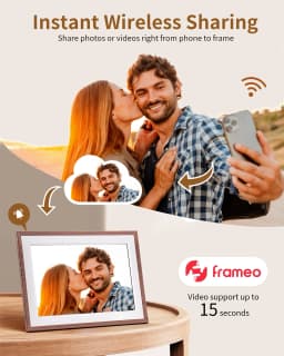 Frameo 10.1 Inch Digital Picture Frame,WiFi Electronic Frame,1280 * 800IPS HD Cloud Smart Digital Photo Frame,32GB Storage, Wall