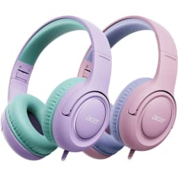 Acer HK03 Kids Wired Headphones for School 85/94dB Volume Limiter 3.5mm Jack Foldable Stereo Sound Headset for Girls Boy Gifts