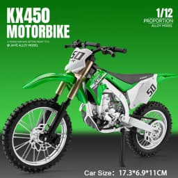 1:12 Kawasaki KX450 Toy Motorcycle Models Alloy Diecast Ninja 400 Motorbikes Shock Absorption Rubber Tires Model Toys Child Gift