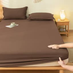 High Quality 100% Cotton Fitted Sheet Soft Breathable Mattress Cover with Elastic Bands Single/Double/King/Queen Size Bed Sheet