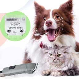 7FC Detachable Pet Dog Clipper Blade Set Compatible With For Most Andis, Oster A5 , Wahl KMClippers,Ceramic &Carbon Steel Blade