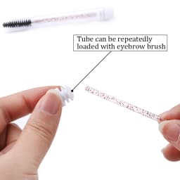 100pcs Diamond Eyebrow Brush Tube Empty Reusable Lash Mascara Wand Case Replaceable Crystal Eyelash Brush Dust-proof Makeup Tool