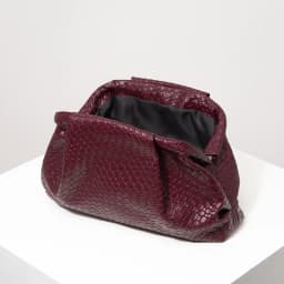 Vintage Artificial Leather Woven Pattern Clutch Bag,Burgundy Bag,Prom Dresses for Women,Large Capacity Women Purse