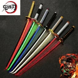 104cm Bright Katana LED Light Sword Kimetsu No Yaiba Anime Cosplay Props Real Size Japanese Katana Samurai Sabre Demon Slayer