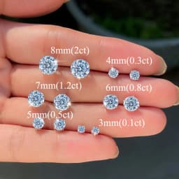 0.1-5CT 4 Claw Moissanite Stud Earrings for Women S925 Silver 18k Plated Bride Wedding Fine Jewelry