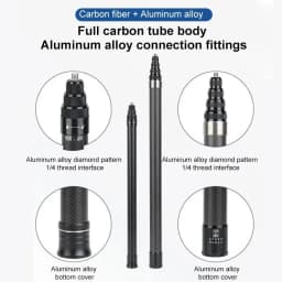 3M Carbon Fiber Scalable Monopod Extended Edition Invisible Selfie Stick For Insta360 X3 X2 For Go Pro 9 10 11 12 Stick Tripod