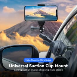 TELESIN Action Camera Holder Suction Cup For Gopro DJI OSMO Action Insta360 Smart Phone Holder Adjustable 1/4 Standard Adapter