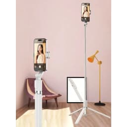 1700mm Wireless Selfie Stick Tripod for Smartphone, Extendable Foldable Phone Stand, Portable Monopod with Stable Shooting