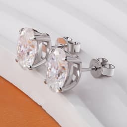 NKHOG 1-4CT Oval Moissanite Stud Earrings S925 Silver Sparkling Diamond Ear Studs For Women Men Wedding 18K Plated Jewelry GRA