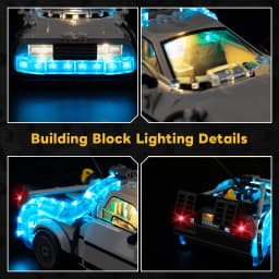 Kyglaring LED Light Kit Suitable for Lego Time Machine from Back 77256 Building Blocks Decorative Lamp Not Include Lego Building