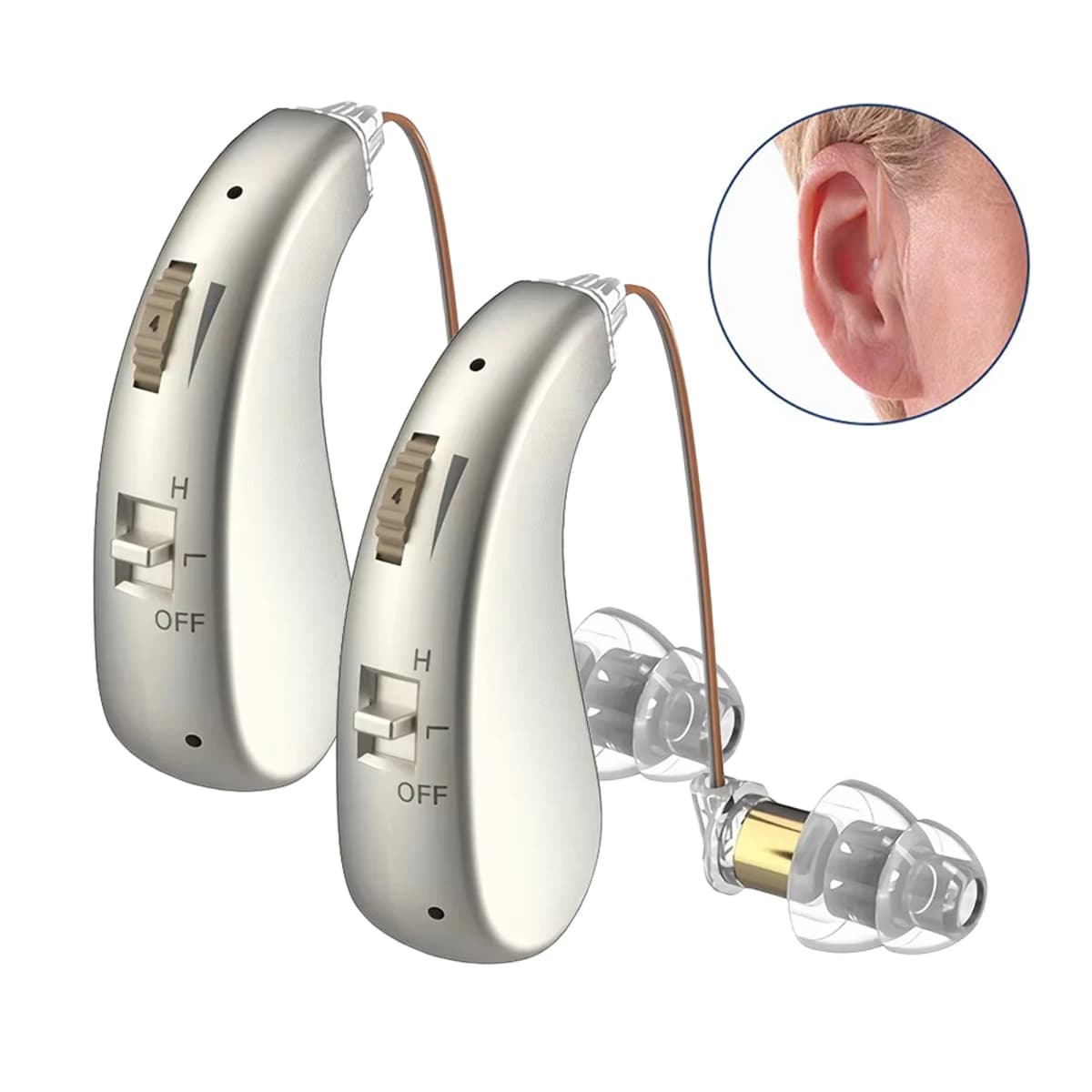 Hearing Aids Rechargeable Digital Hearing Amplifier for Seniors and Adults, Ergonomics Design Aid Hearing with Perfected