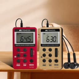 Retekess V112 Radio Mini Pocket Radio Receiver Portable Radios AM FM Rechargeble Sleep Time Earphone For Walkman Go Hiking